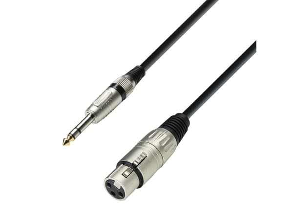 adam hall K3 BFV 0100, 6,35mm, Hankoppling, XLR (3-pin), Honkoppling, 1 m, Svart, Silver