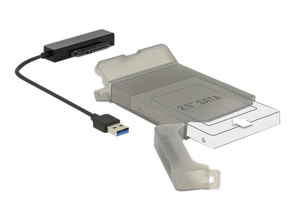 Delock - Kontrollerkort - 2.5" - SATA 6Gb/s - USB 3.0 - grå, svart