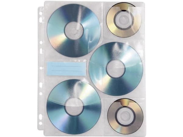 Hama CD-ROM Index Sleeves, 10 diske, Transparent, Plastik
