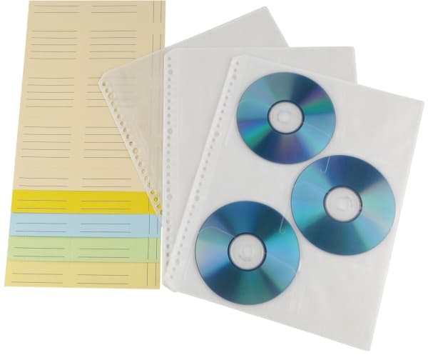 Hama CD-ROM Index Sleeves, 10 diske, Transparent, Plastik