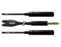 Cordial CFY 0.3 VKK, 2 x 6.35mm, Hunkjønn, 6.35mm, Hankjønn, 0,3 m, Sort