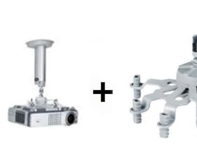 SMS Projector CL F250 w/ SMS Unislide - Monteringssett (takmontering, adapterplate) - for projektor - sølv, aluminium - takmonterbar