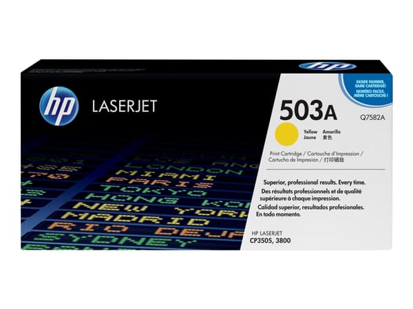 HP 503A, alkuperäinen keltainen LaserJet-värikasetti, 6000 sivua, Keltainen, 1 kpl