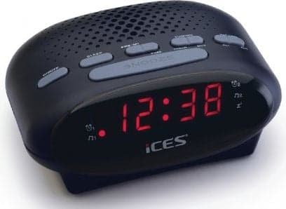 Ices ICR-210, Kello, FM, PLL, LED, 1,52 cm (0.6"), Musta, 3 V