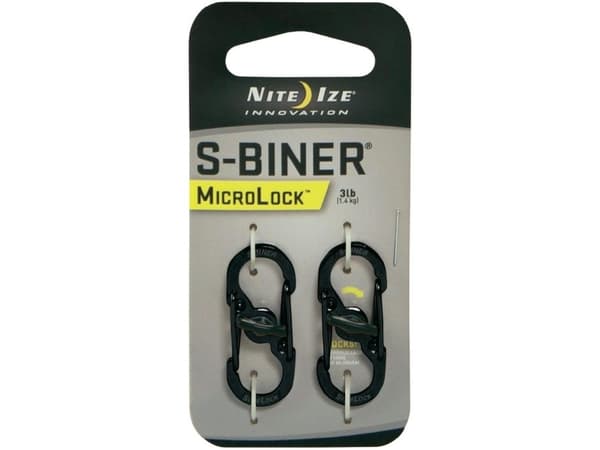 Nite Ize S-Biner Microlock - Karbinklämma - svart (paket om 2)