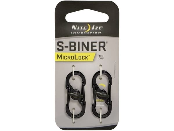 Nite Ize S-Biner Microlock - Karbinklämma - svart (paket om 2)