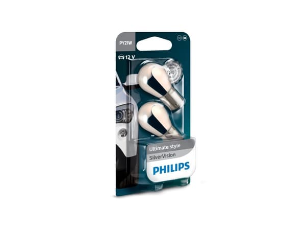 Philips SilverVision 12496SVB2 Tradisjonelle kupé- og signallyspærer, 21 W, 12 V, 2 stykker