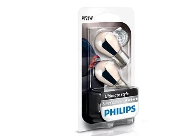 Philips SilverVision 12496SVB2 Tradisjonelle kupé- og signallyspærer, 21 W, 12 V, 2 stykker
