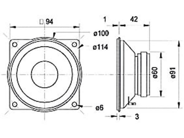 Visaton VS-M10/8, 80 W, 100 W, 8 ohm (O), 450 - 13000 Hz, sortering, 102 mm