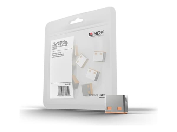 Lindy USB Port Blocker - USB-portblockerare - orange (paket om 10)