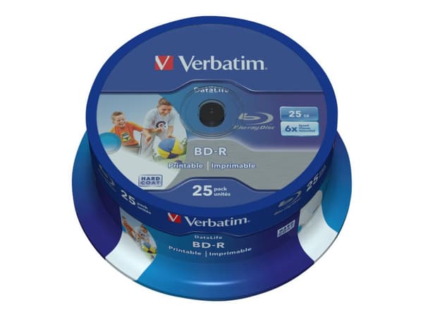 Verbatim DataLife - 25 x BD-R - 25 GB 6x - blekkstråleskrivbar overflate - spindel