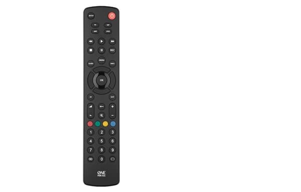 One For All Basic yleiskaukosäädin Contour 4, TV, TV-digisovitin, DVD/Blu-ray, Soundbar-kaiutin, IR Langaton, Painikkeiden painaminen, Musta
