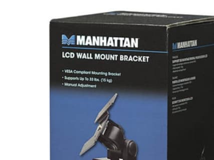 Manhattan 432351 Enkel Skærm-vægbeslag 30,5 cm (12) - 55,9 cm (22) Sort Vippebar, Bevægelig