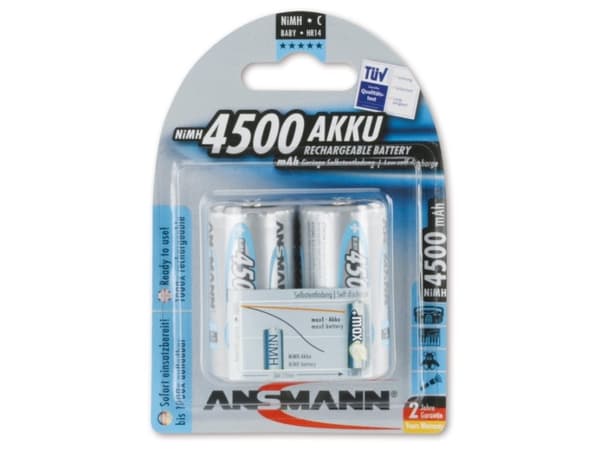ANSMANN PREMIUM Baby C - Batteri 2 x HR14 - NiMH - 4500 mAh