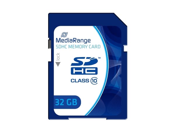 MediaRange - Flash-minneskort - 32 GB - Class 10 - SDHC - blå