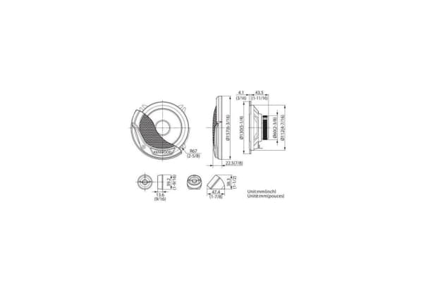 Kenwood KFC-E130P - Högtalare - för bil - 30 Watt - 2-vägs - komponent