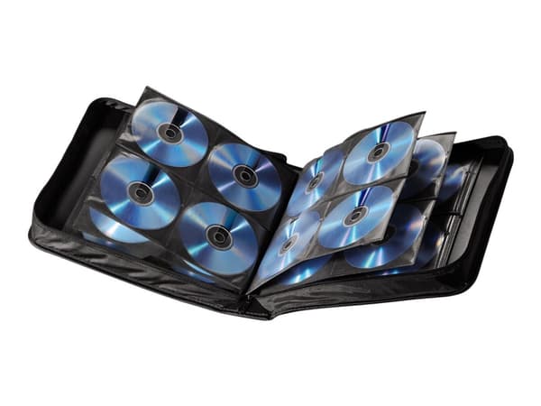 Hama CD Wallet Nylon 160, black, 160 levyt, Musta, Nailon