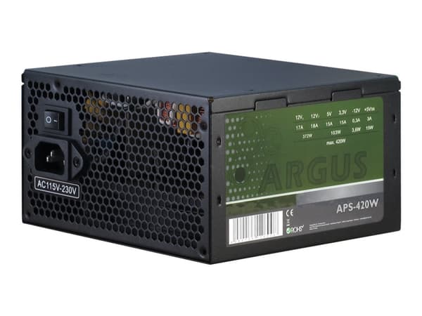 Argus APS-420W - Strømforsyning (intern) - ATX12V 2.31 - AC 115/230 V - 420 watt - aktiv PFC