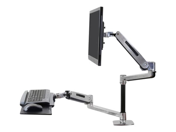 Ergotron WorkFit-LX - Omvandlare till skrivbord för stående - polerat aluminium