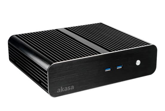 Akasa Euler - USFF - mini ITX - musta anodisoitu - USB/Audio