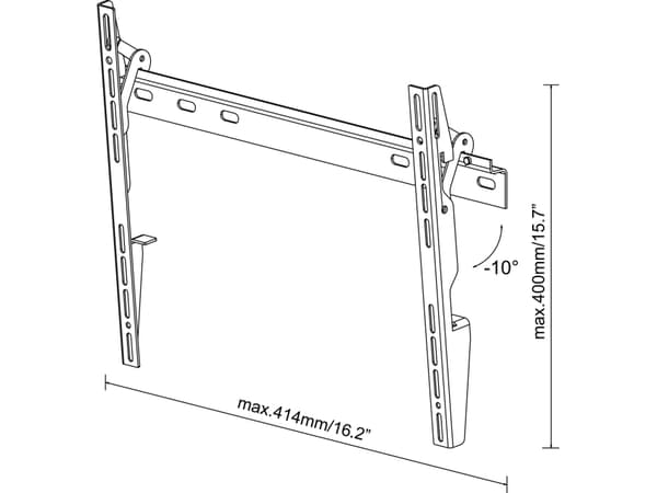 Mount Massive MNT 202 - Monteringssett (tippeveggmontering) - for flatpanel - svart - skjermstørrelse: 32"-55" - monteringsgrensesnitt: inntil 400 x