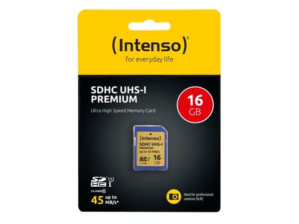 Intenso Premium - Flashminnekort - 16 GB - UHS Class 1 / Class10 - SDHC UHS-I