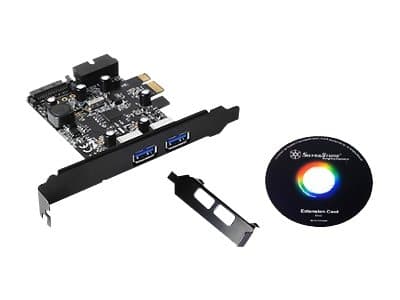 SilverStone EC04-E - USB-adapter - PCIe 2.0 lavprofil - USB, USB 2.0, USB 3.0