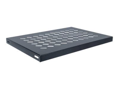 Intellinet 19" Fixed Shelf, 1U, 345mm Depth, Max 50kg, Black - Rack-hylle - svart, RAL 9005 - 1U - 19"