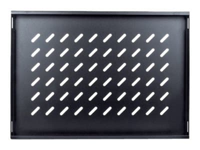 Intellinet 19" Fixed Shelf, 1U, 345mm Depth, Max 50kg, Black - Rack-hylle - svart, RAL 9005 - 1U - 19"