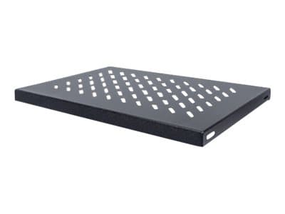Intellinet 19" Fixed Shelf, 1U, 345mm Depth, Max 50kg, Black - Rack-hylle - svart, RAL 9005 - 1U - 19"