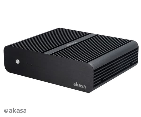 Akasa Euler, PC, Svart, Thin Mini-ITX, Gjuten aluminium, Hem / Kontor, Extern
