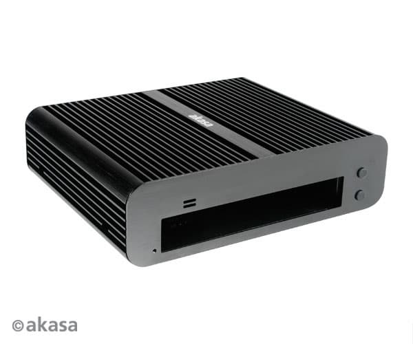 Akasa Euler, PC, Svart, Thin Mini-ITX, Gjuten aluminium, Hem / Kontor, Extern