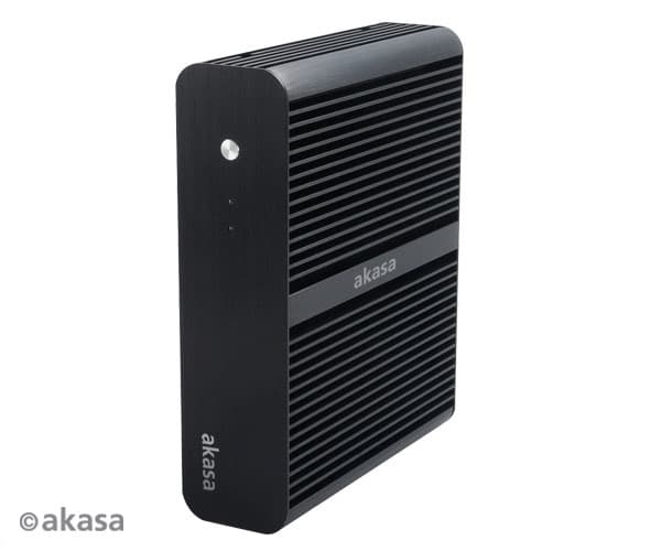 Akasa Euler, PC, Svart, Thin Mini-ITX, Gjuten aluminium, Hem / Kontor, Extern