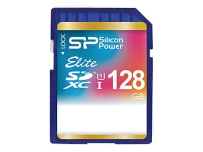 SILICON POWER Elite - Flashminnekort (microSDXC til SD-adapter inkludert) - 128 GB - Class 10 - SDXC UHS-I
