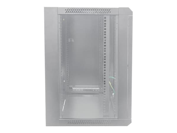Intellinet Network Cabinet, Wall Mount (Standard), 15U, Usable Depth 510mm/Width 510mm, Grey, Flatpack, Max 60kg, Metal & Glass Door, Back Panel, Rem