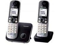 Panasonic KX-TG6812 - Trådlös telefon med nummerpresentation - DECT\GAP - svart + 1 extra handuppsättning