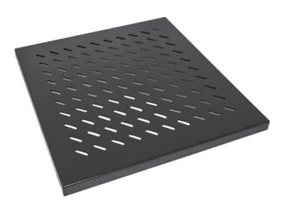 Intellinet 19" Fixed Shelf, 1U, 525mm Depth, Max 50kg, Black - Rack-hylle - svart, RAL 9005 - 1U - 19"