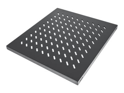 Intellinet 19" Fixed Shelf, 1U, 525mm Depth, Max 50kg, Black - Rack-hylle - svart, RAL 9005 - 1U - 19"