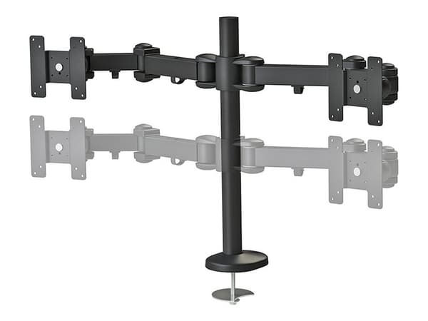 Neomounts FPMA-D960DG - Monteringssett - full bevegelse - for 2 LCD-skjermer - svart - skjermstørrelse: 10"-27" - malje, skrivebordsmonterbar