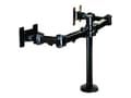 Miniatyrbilde 2 av 5: Neomounts FPMA-D960DG - Monteringssett - full bevegelse - for 2 LCD-skjermer - svart - skjermstørrelse: 10"-27" - malje, skrivebordsmonterbar