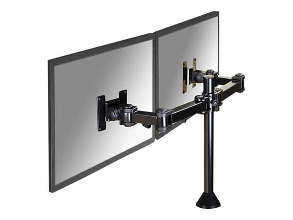 Neomounts FPMA-D960DG - Monteringssett - full bevegelse - for 2 LCD-skjermer - svart - skjermstørrelse: 10"-27" - malje, skrivebordsmonterbar Sort