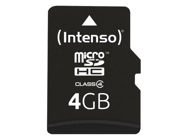 Intenso - Flashminnekort (microSDHC til SD-adapter inkludert) - 4 GB - microSDHC