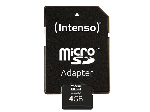 Intenso - Flashminnekort (microSDHC til SD-adapter inkludert) - 4 GB - microSDHC
