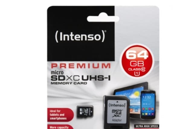 Intenso Premium - Flash-minneskort (microSDXC till SD-adapter inkluderad) - 64 GB - UHS Class 1 / Class10 - mikroSDXC UHS-I