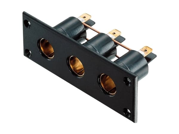 Fordeler 3 standardstikdåser ProCar Einbau-Dreifach-Steckdose 16 A 12 V/DC, 24 V/DC 16 A 16 A 6,3 mm fladstik