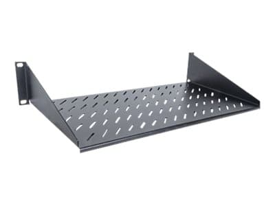 Intellinet 19" Cantilever Shelf, 2U, 2-Point Front Mount, 250mm Depth, Max 25kg, Black, Three Year Warranty - Rack-hylle - svart, RAL 9005 - 2U - 19"