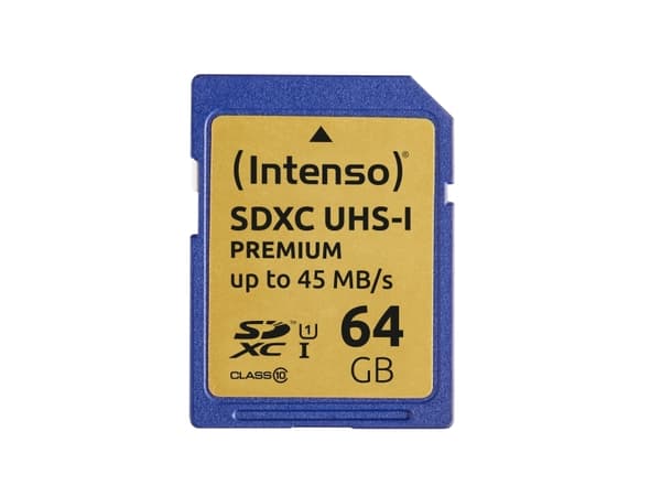 Intenso Premium - Flashminnekort - 64 GB - UHS Class 1 / Class10 - SDXC UHS-I
