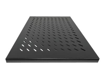 Intellinet 19" Fixed Shelf, 1U, 800mm Depth, Heavy-Duty, Max 100kg, Black - Rack-hylle - svart, RAL 9005 - 1U - 19"