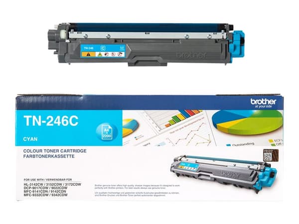 Brother TN246C - Cyan - original - tonerkassett - för Brother DCP-9017, DCP-9022, HL-3142, HL-3152, HL-3172, MFC-9142, MFC-9332, MFC-9342