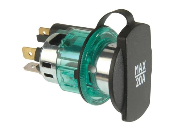 Procar Power Socket With Clamping Sleeve Green Load Current Max.=20a